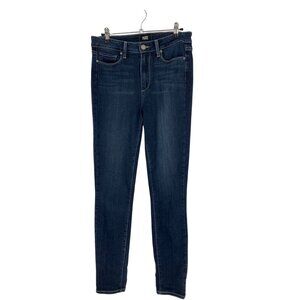 Paige Hoxton Ankle Mid-Rise Dark Wash Skinny Jeans Womens 28 Classic denim